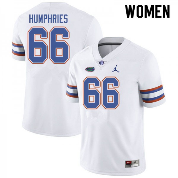 Jordan Brand Women #66 Jaelin Humphries Florida Gators College Football Jerseys White